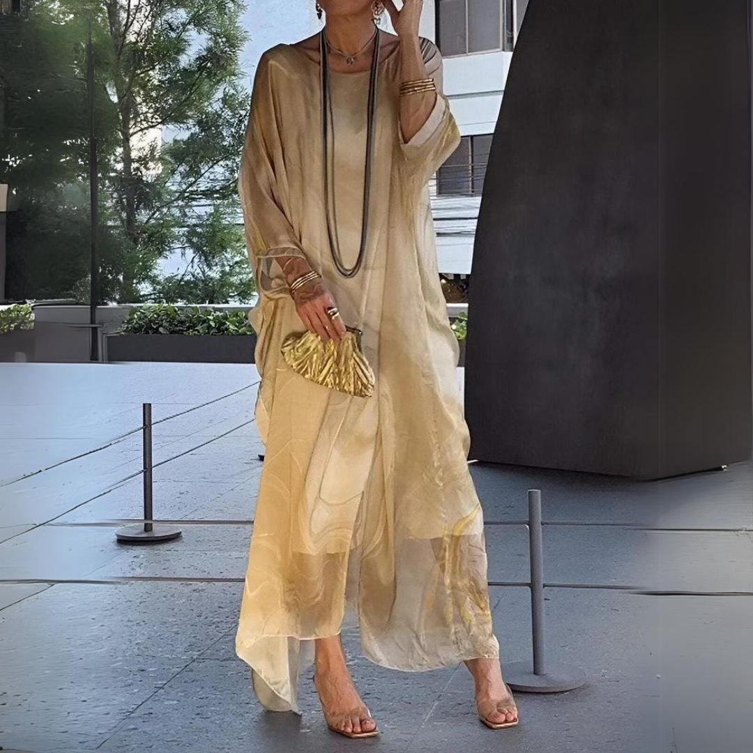 BIANCA / ELEGANT SILK CHIFFON DRESS